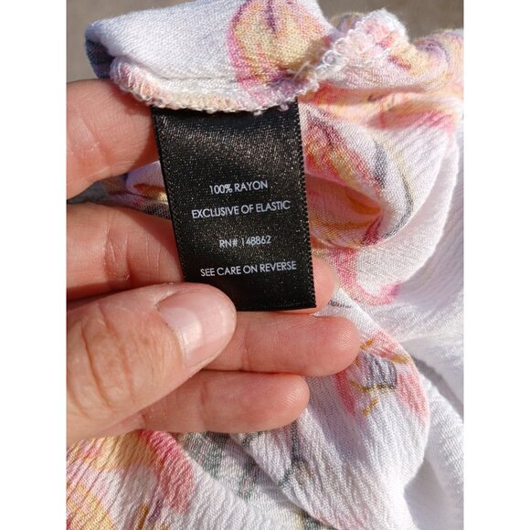 Torrid Babydoll Crinkle Gauze Smocked Back Puff Sleeve Top Plus Size 4 4X White - Picture 9 of 10